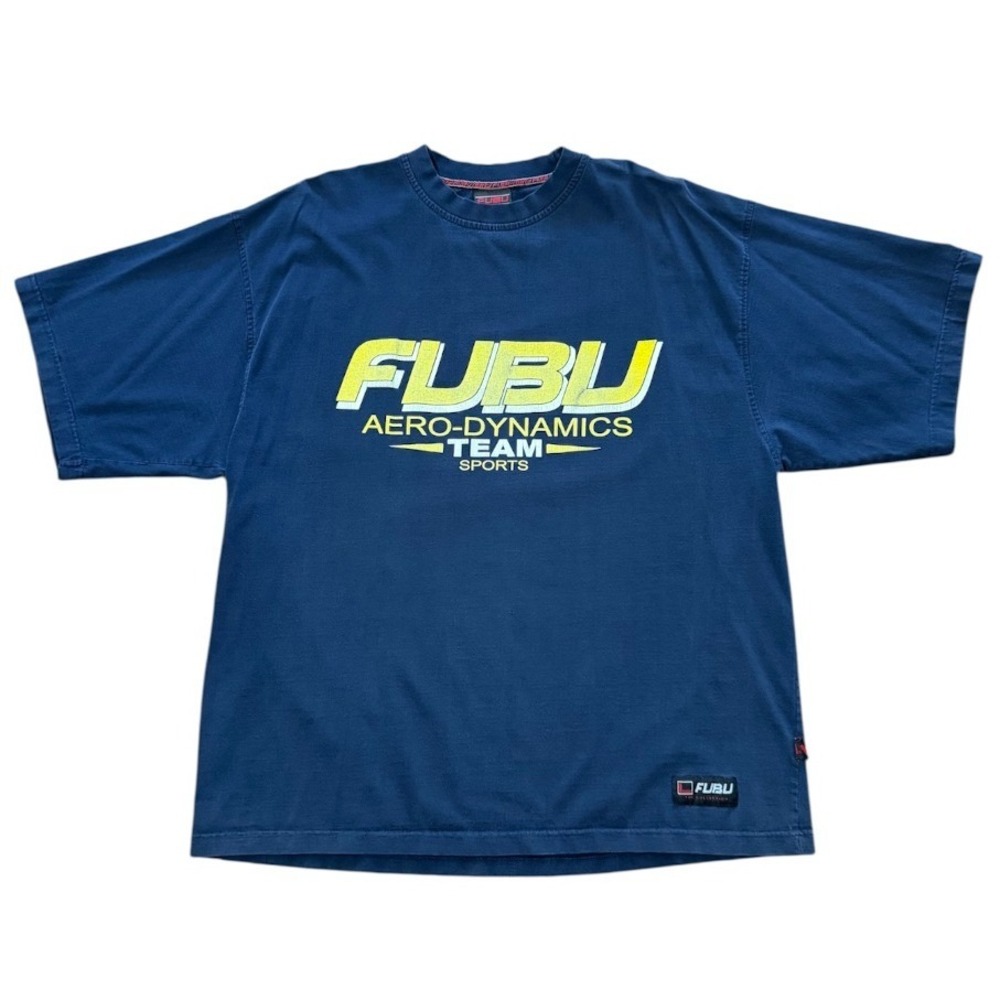 Vintage 90s Y2K FUBU Aero-Dynamics Team Sport Hip Hop Streetwear Graphic T-shirt